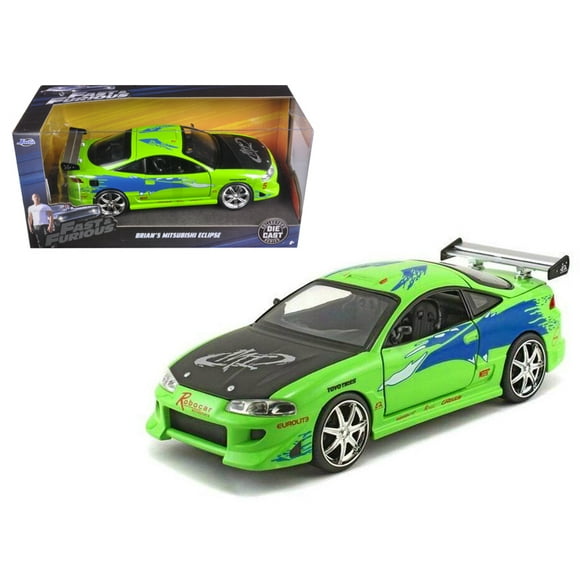 Brian\'s Mitsubishi Eclipse Green \The Fast & Furious " Movie (2001) 1/24 Diecast Model Car by Jada""