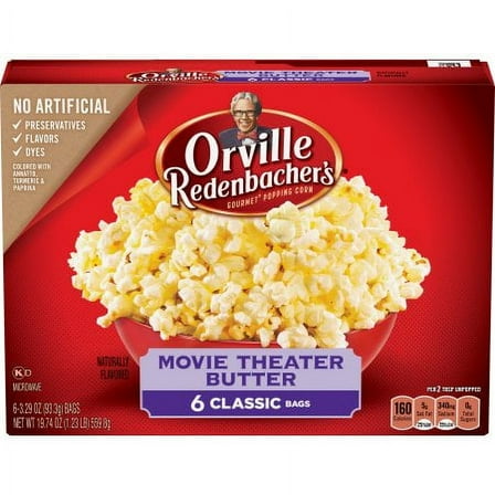 Orville Redenbacher's Movie Theater Butter Microwave Popcorn 3.29 oz (Pack of 18)