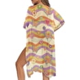 thumbnail image 5 of HELLHERO Polyester Bathing Suit Cover Up for Beach Kimono Breathable Butterfly and Floral Pattern, 5 of 6