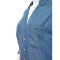 thumbnail image 5 of FashionMille Women's Soft V-neck Tencel Button Down Chambray Blouse Utility Shirts, 5 of 5
