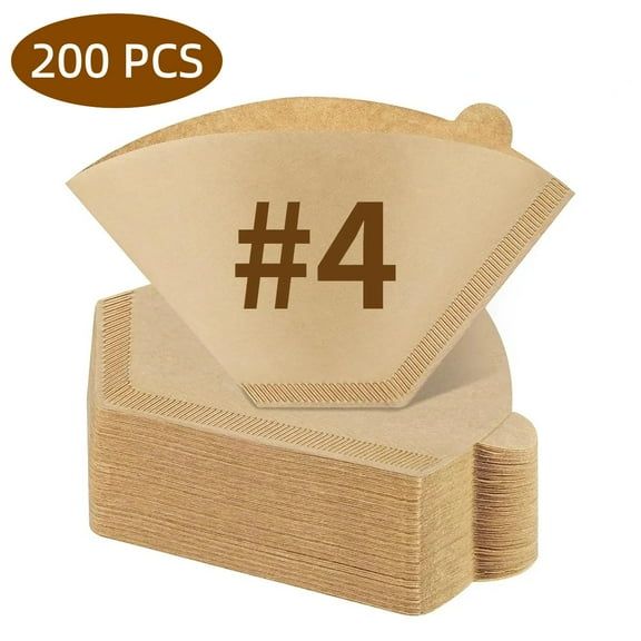 WLGJL Cone Coffee Filter 2-6 cup, Unbleached Natural Paper, No Blowout, Disposable for Pour Over and Drip Coffee Maker,200 Count