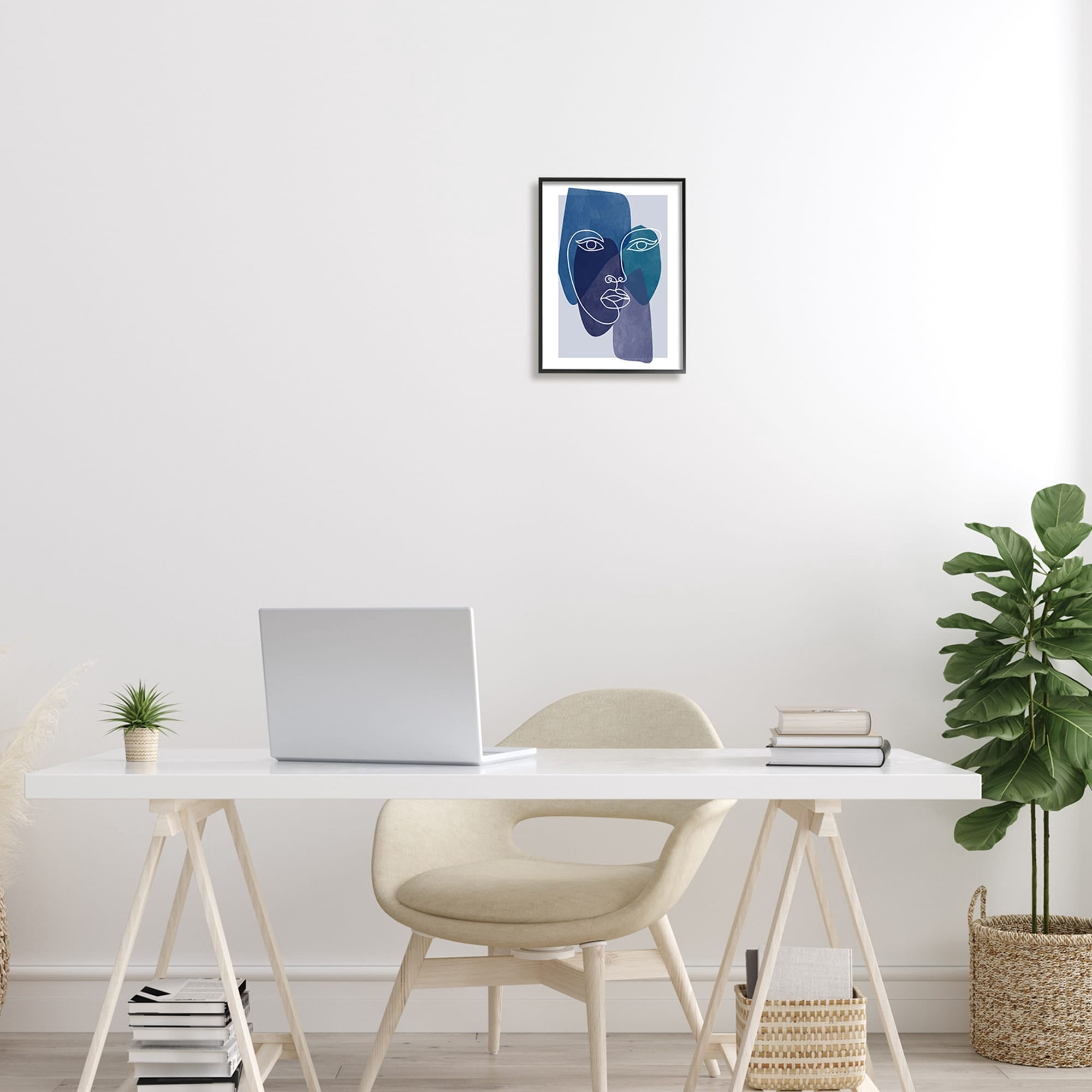 Stupell Industries Bold Face Line Doodle Modern Geometric Shapes Framed Wall Art, 16 x 20, Design by Birch&Ink