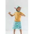 thumbnail image 2 of Star Wars The Mandalorian Baby Yoda Little Boys Swim Rash Guard Swim Trunks green / khaki 6, 2 of 5