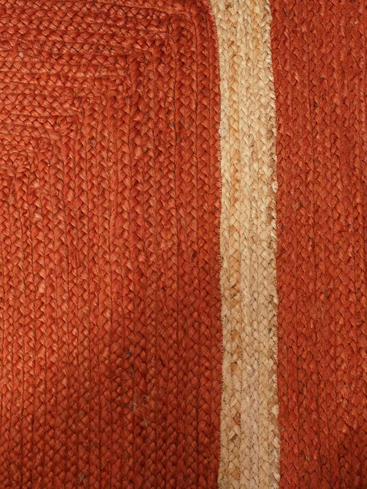 HAND WOVEN JUTE ECO-FRIENDLY AREA RUGS - 4'x6', Rectangle, Orange, High Pile, Natural Fiber, Handmade Area Rugs for Living Room, Bed Room (J00025)