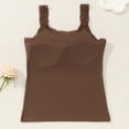 thumbnail image 6 of Felirenzacia Women's Lace Rim Cami Tank Top with Built in Cra, Padded Square Neck Long Sleeveless Top,Brown,S, 6 of 9