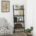thumbnail image 2 of VASAGLE Ladder Shelf, 4-Tier Bookshelf, Storage Rack Shelves, for Living Room, Kitchen, Office, Steel, Stable, Sloping, Leaning Against The Wall, Industrial, Rustic Dark Brown and Black ULLS43BF, 2 of 2