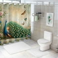 thumbnail image 6 of JRXY Blue Peacock Shower Curtain, Unique Design, Waterproof and Durable White, 6 of 6