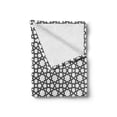 thumbnail image 2 of Geometrical Soft Flannel Fleece Blanket, Monotone Illustration Along Abstract Shapes Ornamental Stars Print, Cozy Plush for Indoor and Outdoor Use, 70" x 90", Charcoal Grey and White, by Ambesonne, 2 of 6