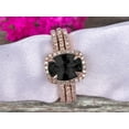 thumbnail image 4 of 3 Carat Oval Cut Black Diamond Moissanite Engagement Ring 10k Rose Gold With Matching Band, 4 of 4