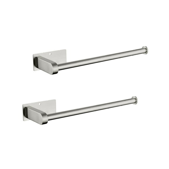 Paper Towel Holder 2 Pack, Wall Mount & Under Cabinet - Self-Adhesive/Drilled - Kitchen, Bathroom Organizer - Stylish & Simple Design