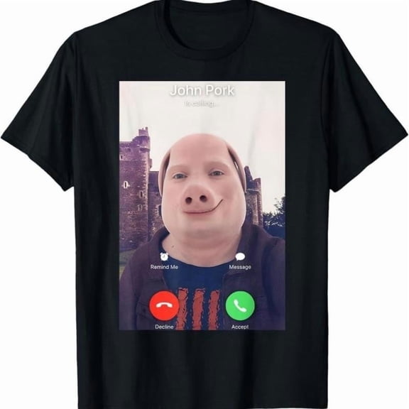 100% Cotton John Pork Is Calling T-Shirt Casual Crew Neck Cotton T-Shirt Birthda All Size S-5XL