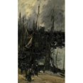 thumbnail image 2 of Antoine Vollon 12x18 Gold Ornate Wood Frame and Double Matted Museum Art Print Titled - Harbour View in Dunkerque (1880 - 1900), 2 of 4