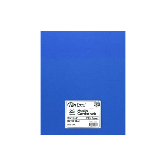 Paper Accents Cardstock 8.5"x 11" Muslin 73lb Royal Blue 25pc