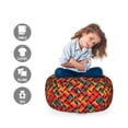thumbnail image 2 of Geometric Storage Toy Bag Chair, Abstract Funky Waves Contemporary Style Pastel Tribal Effects, Stuffed Animal Organizer Washable Bag, Large Size, Jade Green Orange, by Ambesonne, 2 of 3
