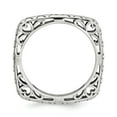 thumbnail image 2 of Sterling Silver Stackable Expressions Polished Rhodium-plate Square Ring - Size 8, 2 of 3