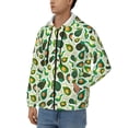 thumbnail image 3 of Uemuo Green Avocado (2) for Men's Fashion Full-zip Hoodies & Sweatshirts with Kangaroo Pocket, Zip-up Hooded Sweatshirt, Moisture Wicking & Breathable-Small, 3 of 5