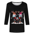 thumbnail image 4 of Luxalzxs Christmas Shirts for Women 3/4 Length Sleeve Womens Tops Casual Plus Size Xmas Print Shirt Holiday Christmas Tops, 4 of 5