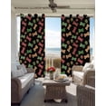 thumbnail image 3 of Merry Christmas Black Out Curtains 63 Inch Long, Room Darkening Draperies Curtains Panels, Abstract Pets Footprints Bones Red Green Thermal Insulated Curtain for Bedroom Living Room 52"x63" 2 Panels, 3 of 8