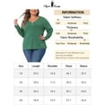 thumbnail image 6 of Agnes Orinda Women' s Plus Size Tshirt for Casual Tops Button Front Long Sleeve Tee Top 4X Green, 6 of 6