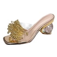 thumbnail image 7 of Mepaouo Women's Heeled Sandals Rhinestones Kitten Heels Mules Square Open Toe Slip on Dress Shoes, 7 of 7