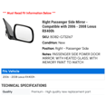 thumbnail image 2 of Right Passenger Side Mirror - Compatible with 2006 - 2008 RX400h 2007, 2 of 2