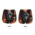 thumbnail image 3 of KLL Colorful Floral Black Dog Pattern Shorts Women,Athletic Shorts High Waisted Running Shorts Pocket Sporty Short Gym Elastic Workout Shorts-Large, 3 of 7