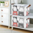 thumbnail image 2 of Yayeee Foldable Storage Basket for Shelves with Handles Set of 2 Waterproof Cloth Bins, Black Chubby Cat, 2 of 7