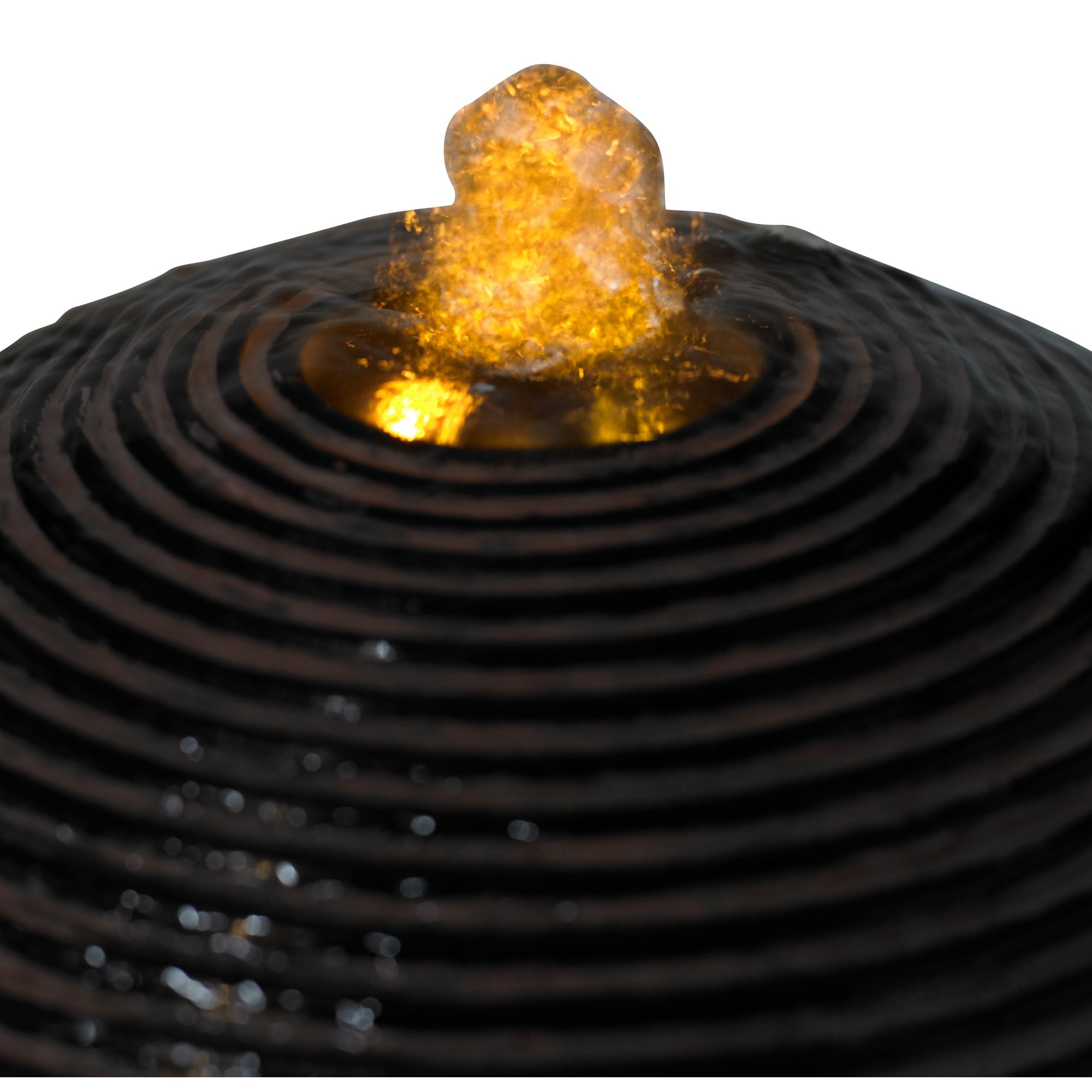 Dark Sphere 35 1/2" High Zen Modern Indoor Outdoor Decor Faux Stone Floor Fountain w/ Light LED Bubbler Pillar