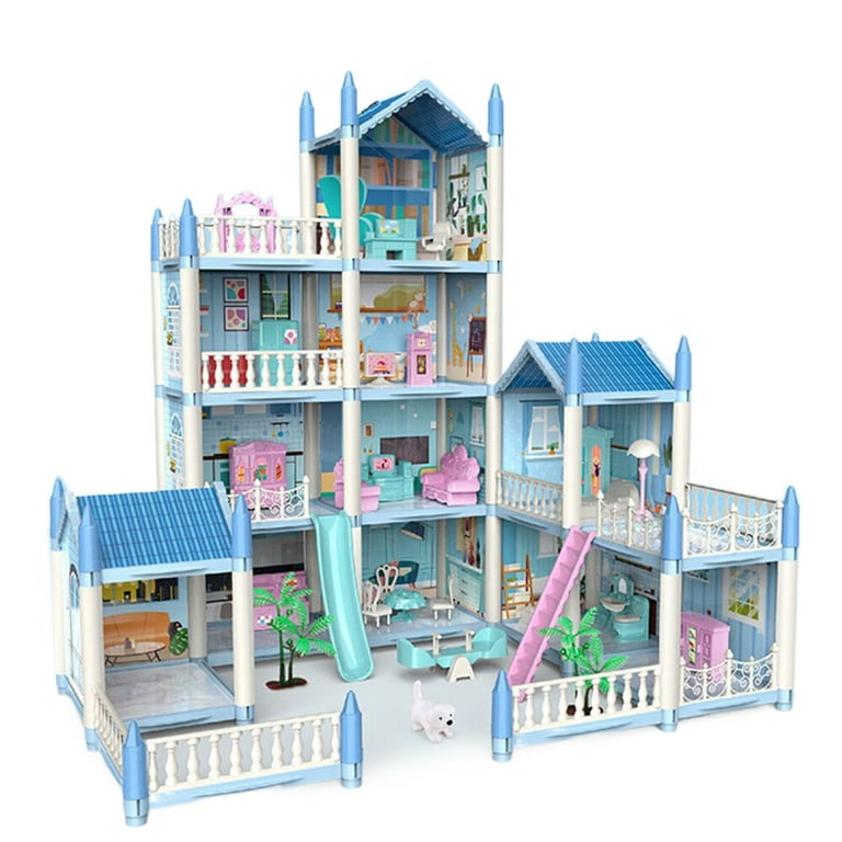  TEMI Doll House Girls Toys - 4-Story 12 Rooms Playhouse with 2  Dolls Toy Figures, Fully Furnished Fashion Dollhouse, Pretend Playhouse  with Accessories, Gift Toy for Kids Ages 3 4 5 6 7 8+ : Toys & Games