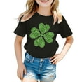 thumbnail image 5 of EnJoCho Toddler St. Pat's Day Tops Kids Boys Girls Short Sleeve Crewneck Green Leaves Pattern T Shirts Tops Unisex Kids Solid Tee Tops Summer Holiday Party Clothes, 5 of 5
