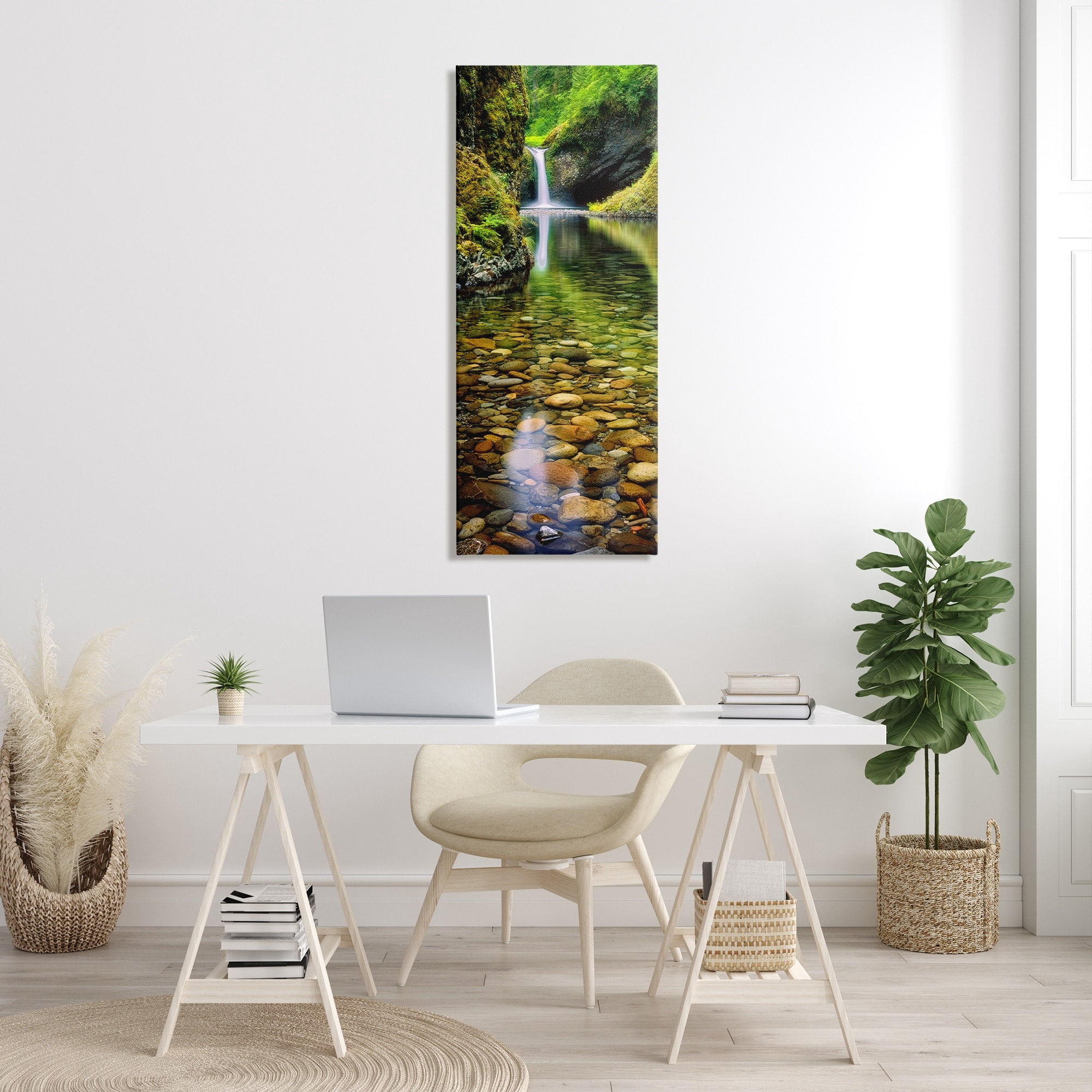 Stupell Industries Clear Stream Waterfall Photography Landscape Photography Gallery Wrapped Canvas Print Wall Art