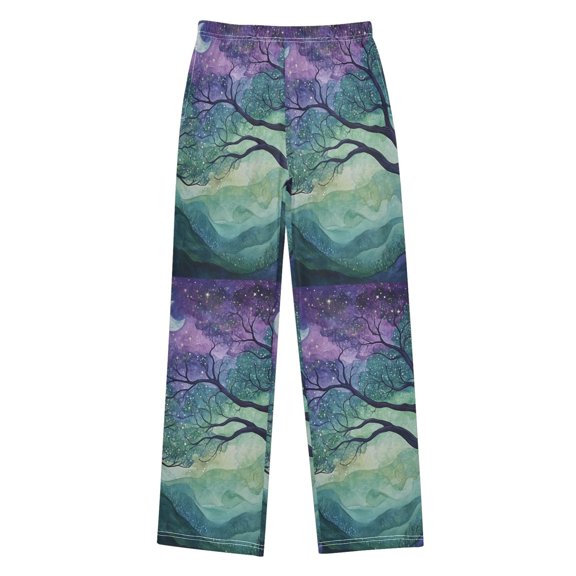 FORMRS Kids Pajama Pants with Pockets Size 6-8Y Boys Lounge Sleep Bottoms, Moonlight Forest