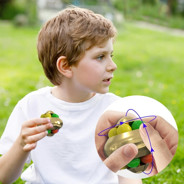 Metal Pinball Educational Toys Rotating Beads Fingertip Toys To Relieve