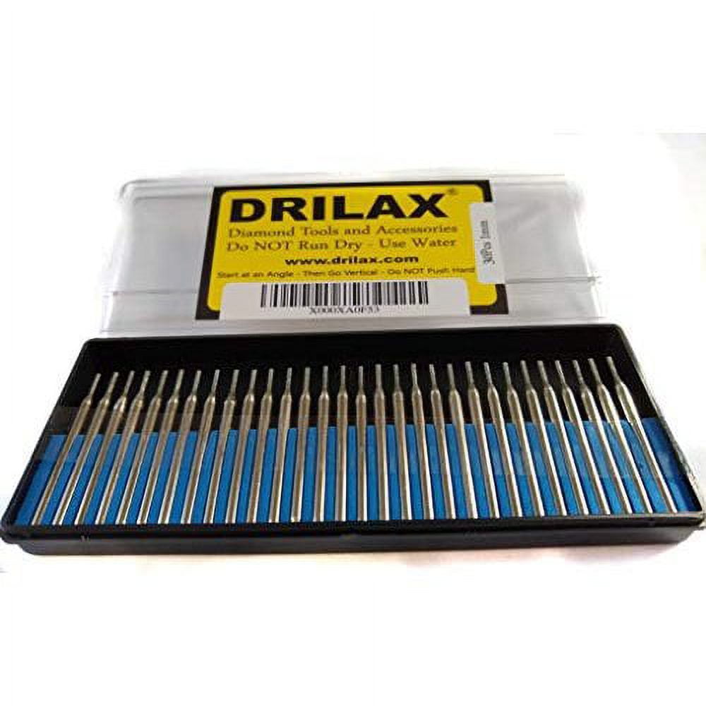 DRILAX Diamond Drill Bit Burr Set Diamond Coated 30 Pack 1mm