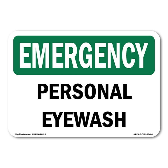 OSHA EMERGENCY Sign - Personal Eye Wash | Decal | Protect Your Business, Construction Site, Warehouse & Shop Area | Made in the USA