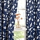 thumbnail image 1 of Kgorge Cortinas Opacas Para Ventanas Para Dormitorio, Diseño De Hojas Blancas, Cortinas Con Ojales, De Bajo Consumo, Cortinas De Privacidad Para Sala De Estar, Baño, Granja, Azul Marino, 20.5 X 24.8 I, 1 of 1
