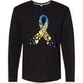 thumbnail image 3 of Inktastic Down Syndrome Awareness Blue and Yellow Hearts Ribbon Long Sleeve T-Shirt, 3 of 5