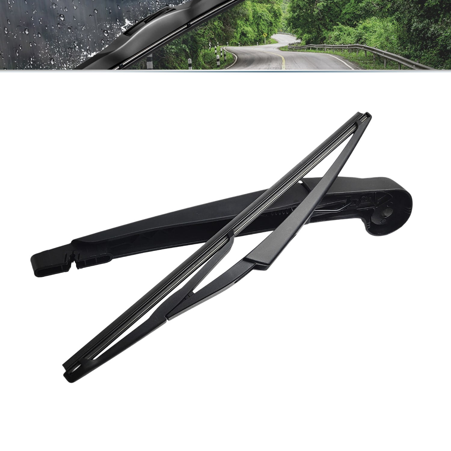 SOCOOL Windshield Wipers Replacement for Jeep Wrangler JK 2018 Front Rear Wiper Blades and Rear Windshield Wiper Arm, 14"+14"+12"+12.4" (Pack of 4), Y24Z2G7B