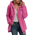 thumbnail image 2 of adviicd Women's Sherpa Fleece Hooded Jacket Zip Up Fuzzy Sweatshirts Fall Winter Warm Soft Cozy Clothes (Hot Pink, XL), 2 of 6