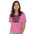 thumbnail image 4 of Worlds Okayest Cousin Family Relative Crewneck T Shirts Boy Girl Teen Brisco Brands L, 4 of 5