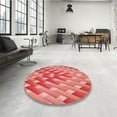 thumbnail image 3 of Ahgly Company Indoor Round Patterned Ferrari Red Area Rugs, 5' Round, 3 of 6