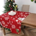 thumbnail image 3 of Christmas Snowflake Snowman Design Rectangle Tablecloth Water Resistant and Easy Clean Table Cloth for Indoor Outdoor Party Holiday Kitchen Dining Room 60 Inch by 84 Inch, 3 of 6