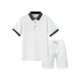 thumbnail image 3 of Pantalones Cortos de Manga Corta de Cuello de los Hombres de Color Sólido Casual de 2 Piezas con Cintura Elástica para Deportes de Verano Y Actividades Al Aire Libre, 3 of 8