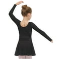thumbnail image 7 of Stelle 3 Piece Ballet Leotard Long Sleeve Dress Set with Elastic Chiffon Skirt Ballerina Tights Dance Combo for Toddler Girls,Black,5T, 7 of 7