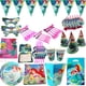 thumbnail image 2 of Vajilla desechable de sirena de Disney, decoración de fiesta de cumpleaños, bolsa de regalo para Baby Shower, decoración de pasteles, cumpleaños DIY para niños, 2 of 4