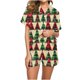 thumbnail image 2 of Puntoco Pijama de mujer con cuello en V y manga corta con estampado navideño, 2 of 5