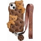 thumbnail image 1 of Kawaii Phone Cases Apply to iPhone 11,Cute Cartoon Bear Phone Case with Lanyard Keychain Cookies Bear Phone Case 3D iPhone 11 Case Soft Silicone Shock, 1 of 4