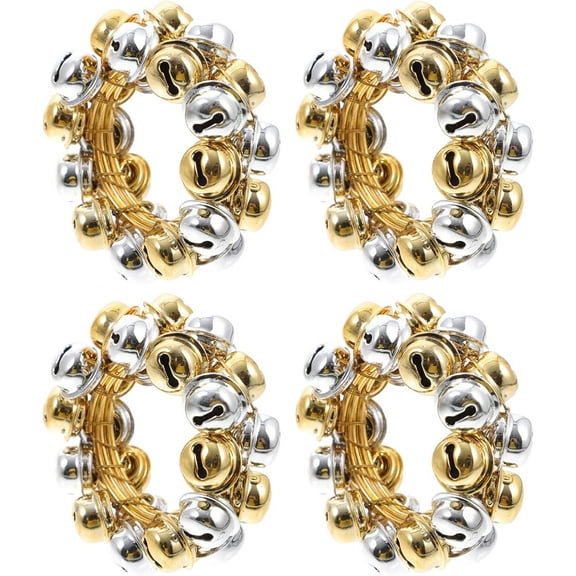 Dalrosia 4PCS Christmas Bells Napkin Ring, Decorative Napkin Holders Towel Ring Exquisite Serviette Decor Tabletop Centerpieces for Holiday Dinner Party Restaurant