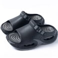 thumbnail image 2 of Rokment Women's Men's Chunky Air Cushion Ortho Walking Slippers with Back Strap Comfortable Non Slip Cloud Pillow Thick Sole Water Sandals Outfoor for Plantar Fasciitis Black Size 6-6.5, 2 of 6