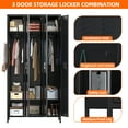 thumbnail image 4 of Aobabo Metal Storage Lockers 3 Door Lockable Locker with Pegboard, 72 Inch Tall Storage Locker for Employee,Home Office,Gym,School, Assembly Required,Black, 4 of 7